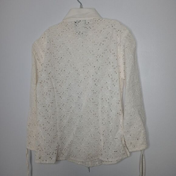 Samuel Dong white lace zip front blouse - Picture 6 of 6